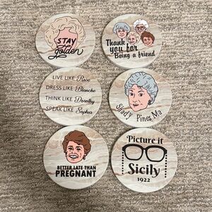 Golden Girls Themed Coaster Set of 6 w/holder